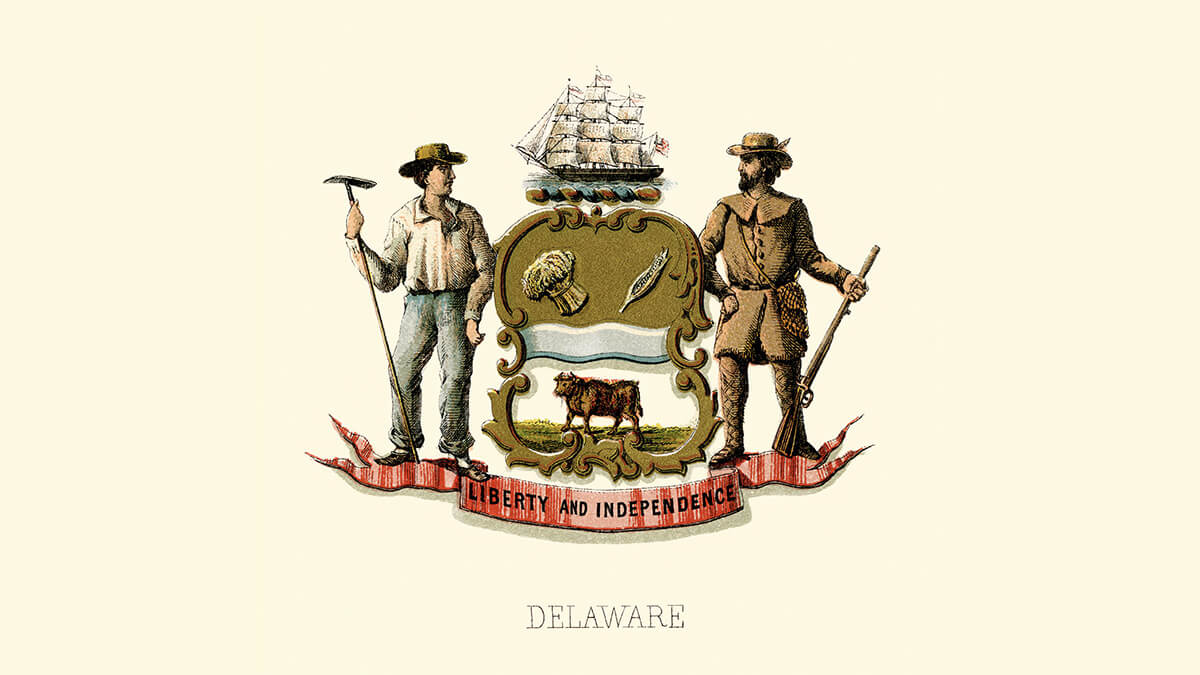 the Delaware coat of arms