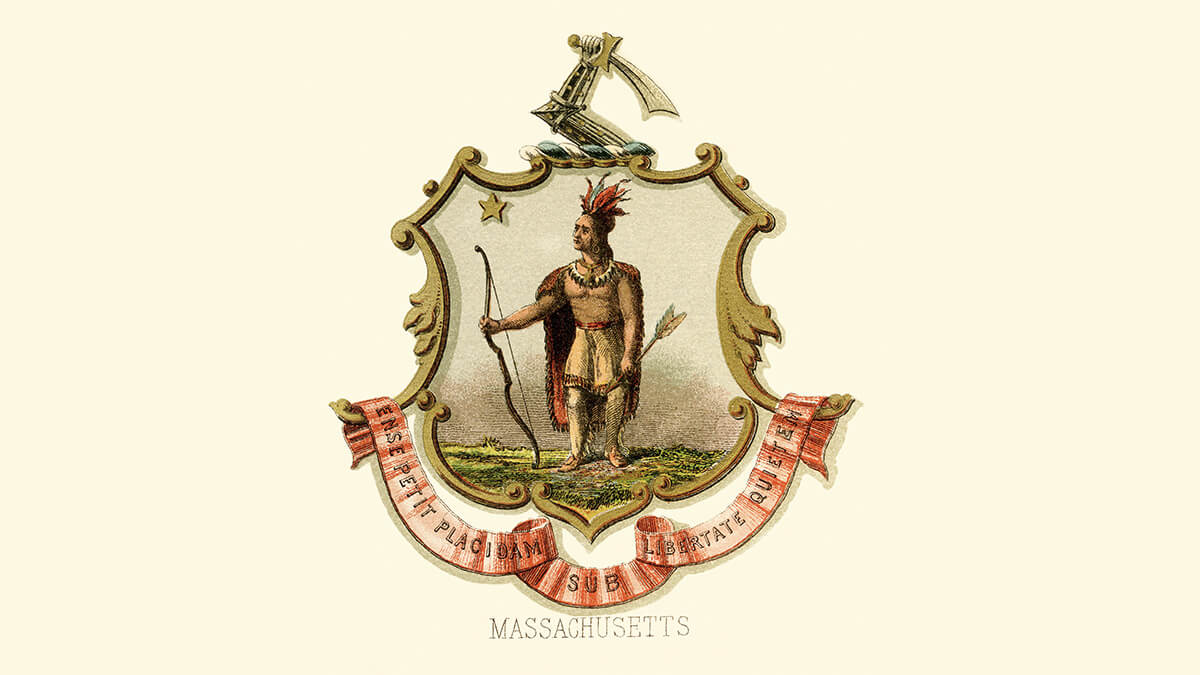 the Massachusetts coat of arms