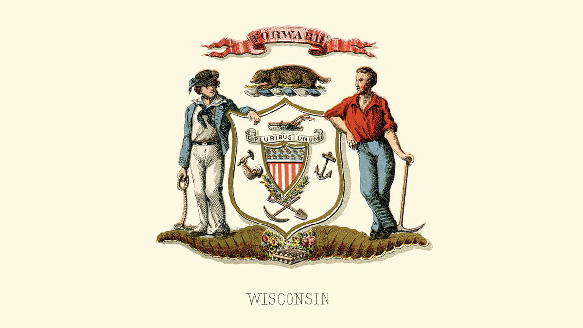 the Wisconsin coat of arms