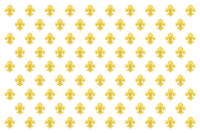 a field of white covered in rows of gold fleur-des-lis